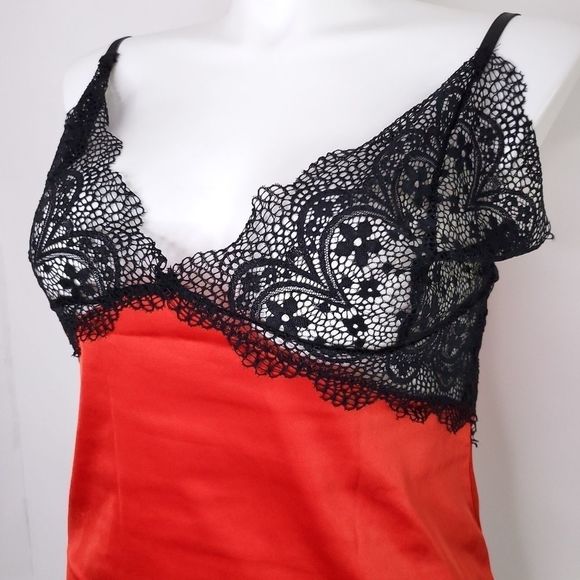 Lingerie Plus Size Sexy Lace Satin Slip With Thong Panty Plus Size Red NEW - Picture 9 of 14